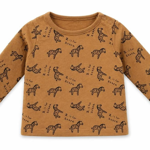 F&F Baby Brown Animal Print  Basic T-Shirt Size 0-3 Months