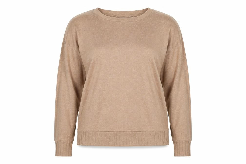 Front view of Marks & Spencer women’s brown jumper, size UK 16