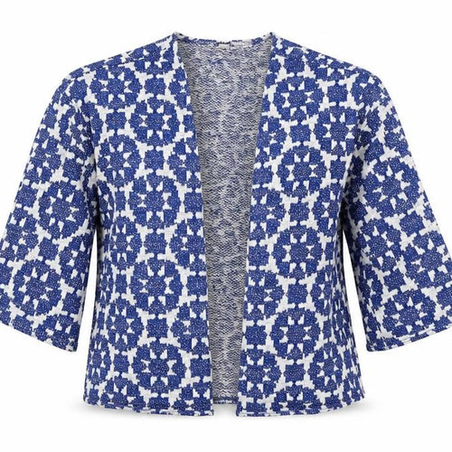 Divided Womens Blue Geometric Knit Cardigan Jumper Size M