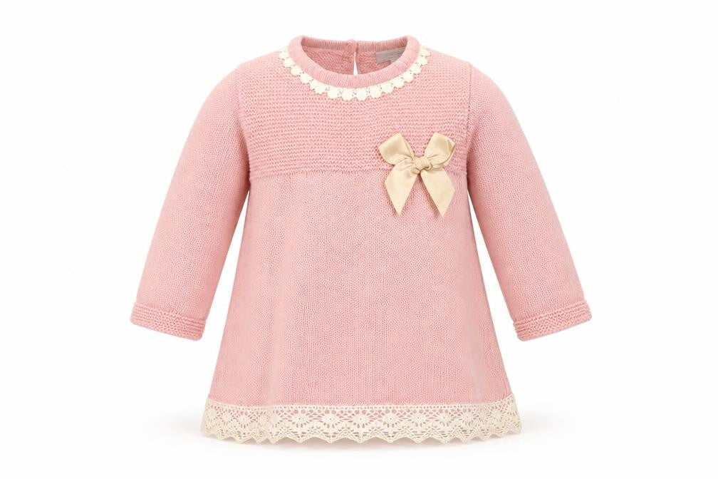 Front view of Zip Zap girls’ pink jumper, size 9-12, months