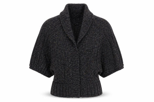 Front view of Next men’s blue knit cardigan jumper, size XS