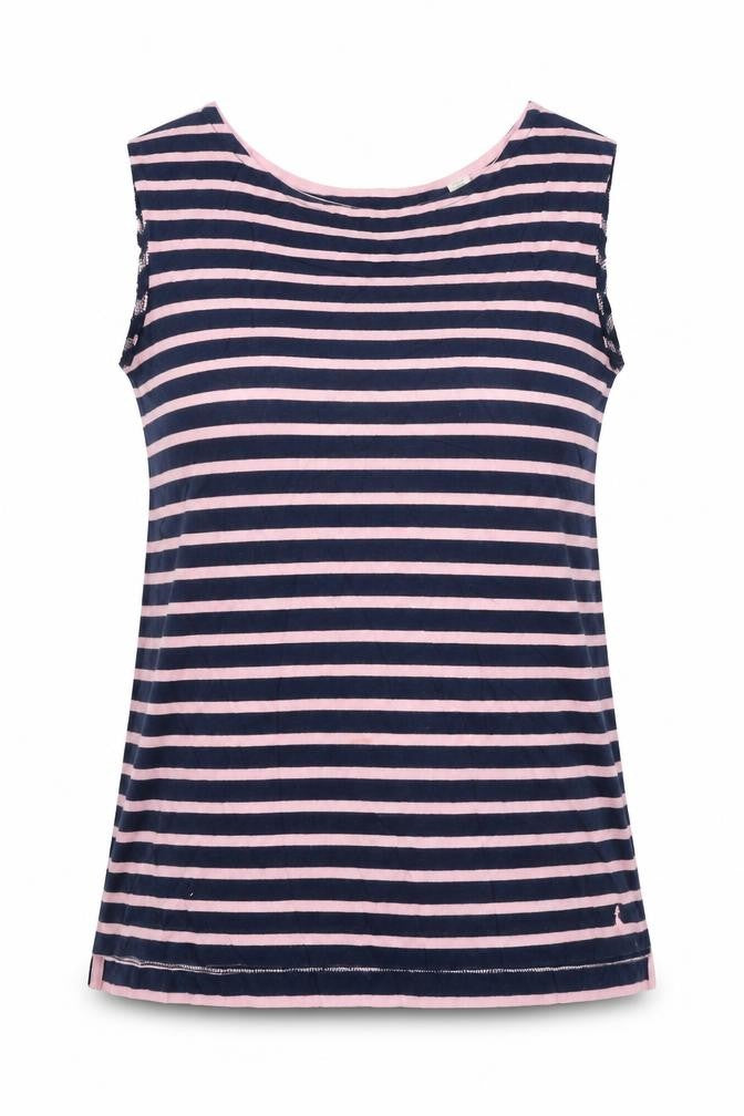 Jack Wills Womens Blue Striped Basic Tank Size 6