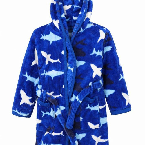 John Lewis Boys Blue    Robe Size 3 Years  - sharks