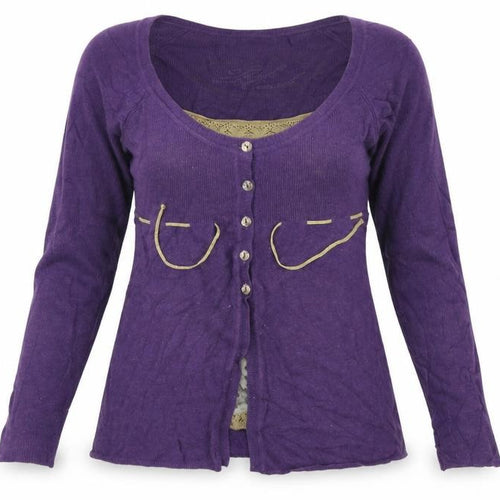 Fish and Cash Womens Purple   Pullover Jumper Size L