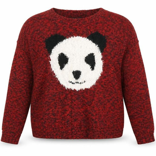 Heart and Soul Womens Red   Pullover Jumper Size 10  - panda face