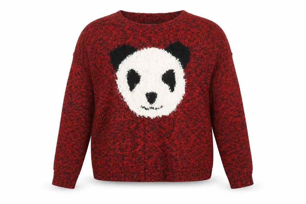 Heart and Soul Womens Red   Pullover Jumper Size 10  - panda face