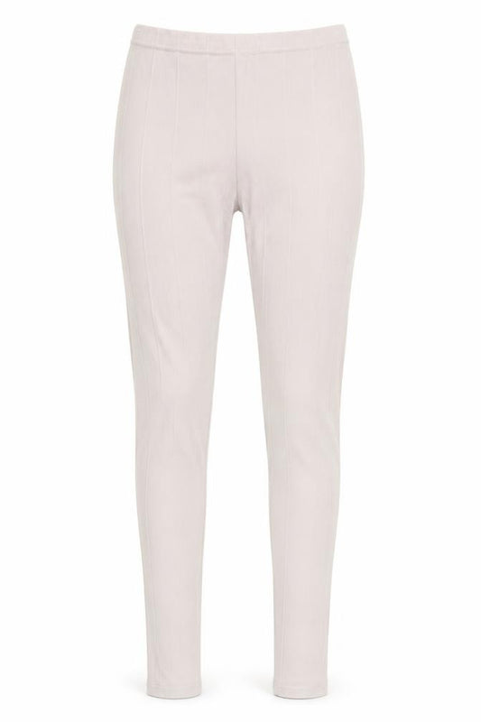Front view of Preworn women’s purple leggings, size M, 28-inch leg