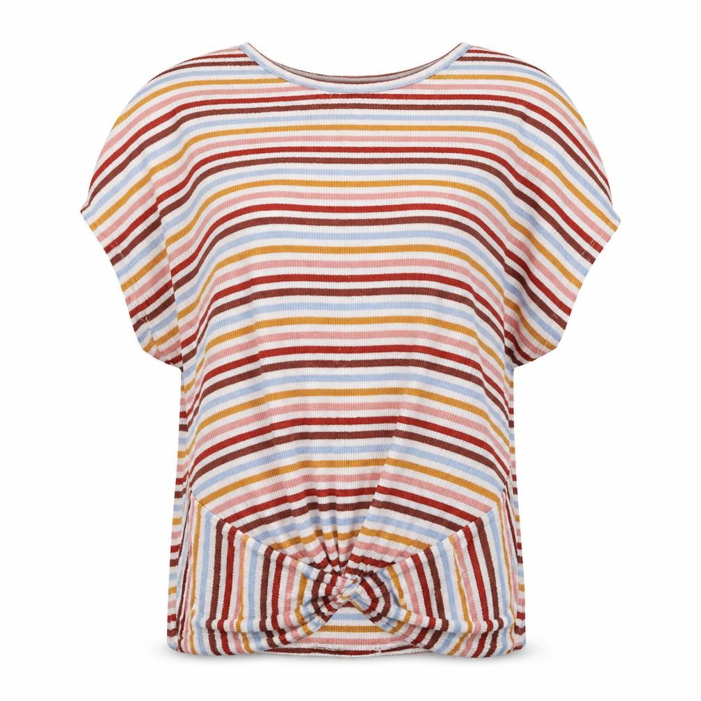 Front view of New Look women’s multicoloured striped jumper, size S