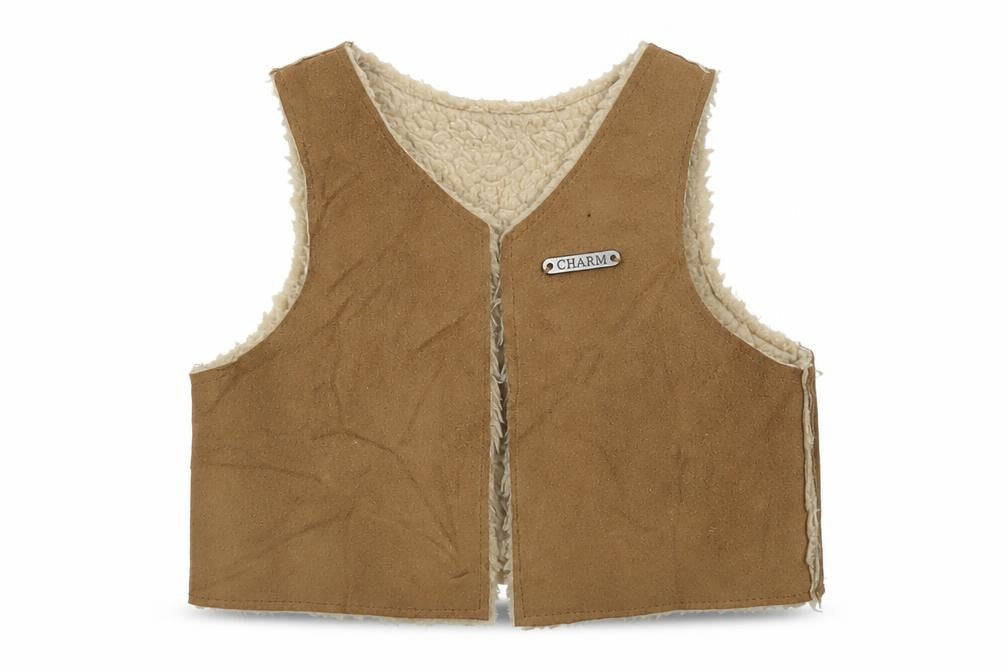 max Girls Brown   Vest Jumper Size 6-9 Months