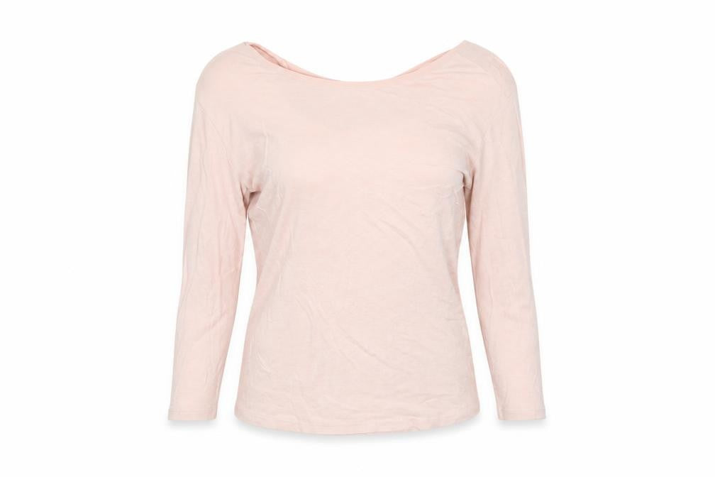 Front view of Springfield women’s pink basic t-shirt, size L