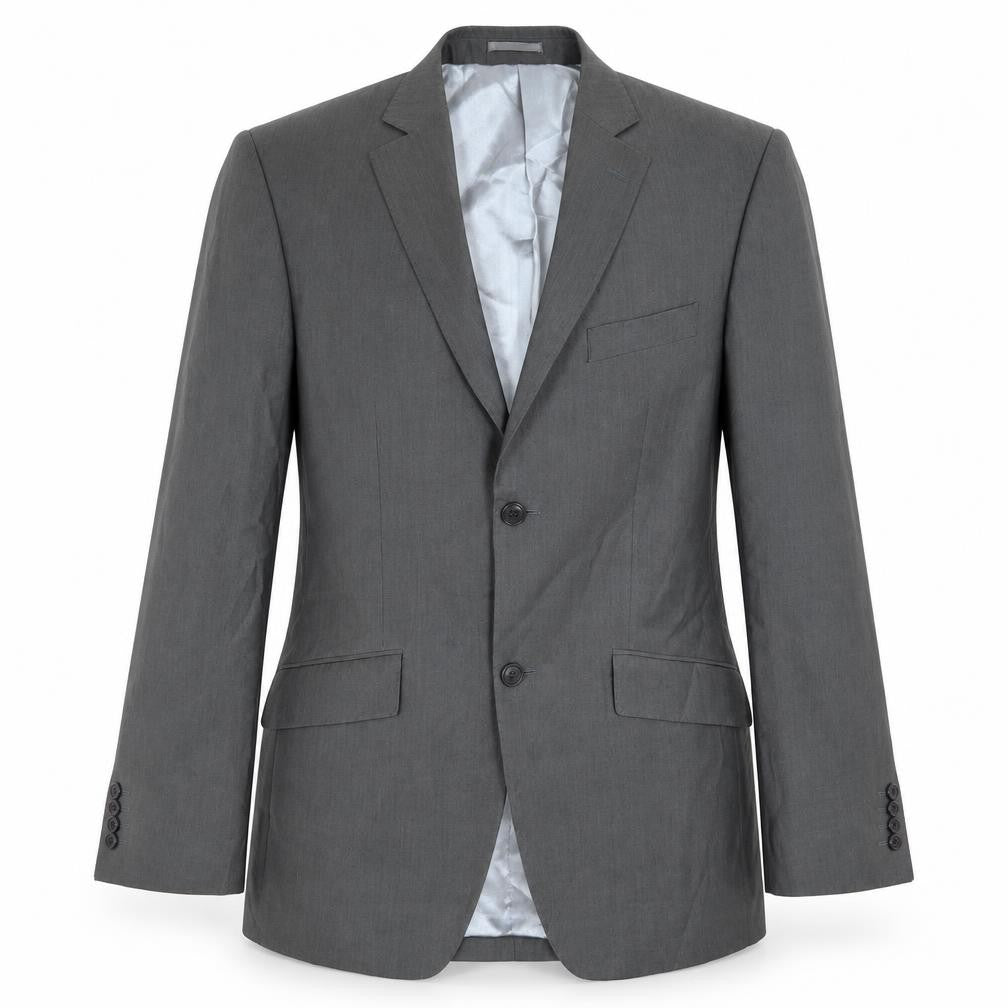 Front view of Kurt Muller men’s grey jacket suit jacket, size 38