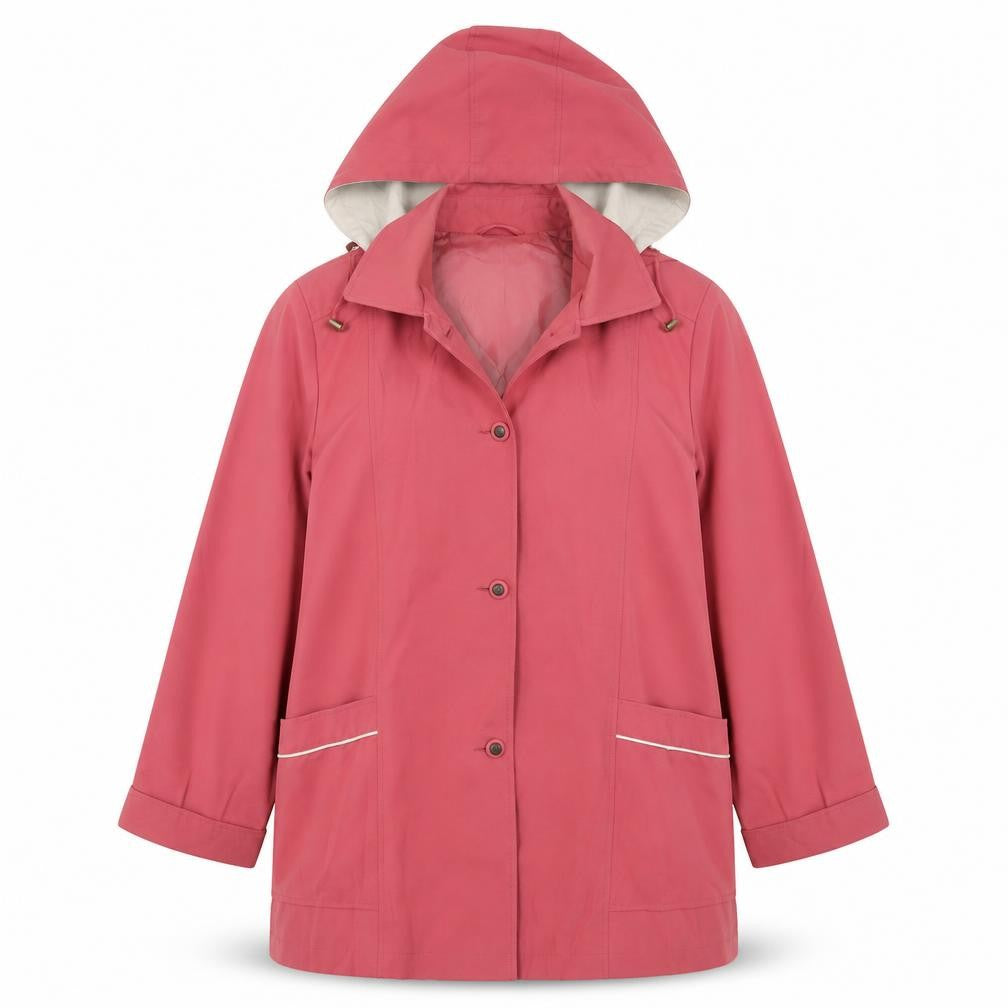 Front view of JBC women’s pink overcoat coat, size UK 14