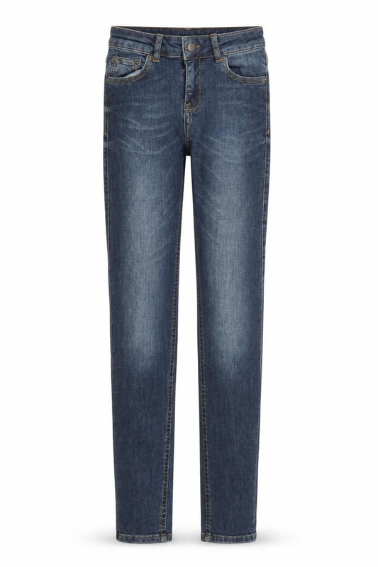 Front view of Gina Tricot women’s blue denim skinny jeans, size UK 24, in, 31-inch leg
