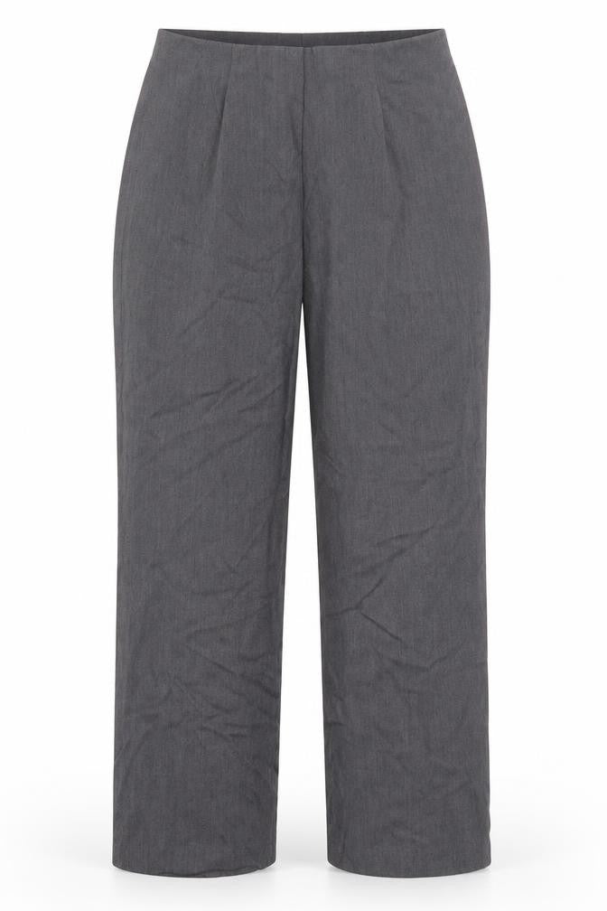 Front view of Perrugi women’s grey trousers, size UK 14, 27-inch leg