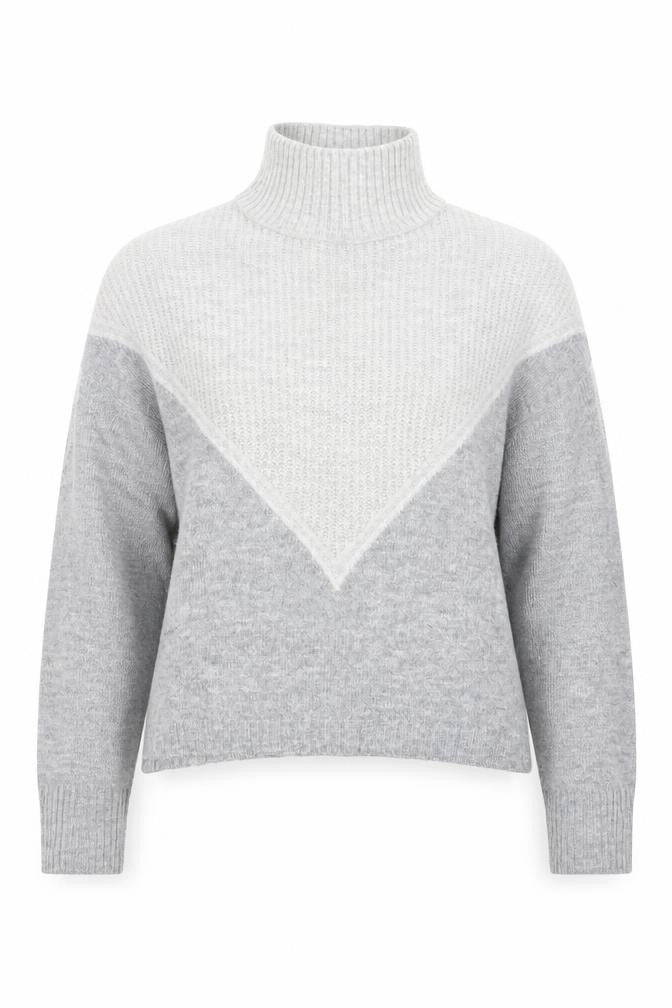 Front view of Primark women’s grey knit jumper, size UK 10