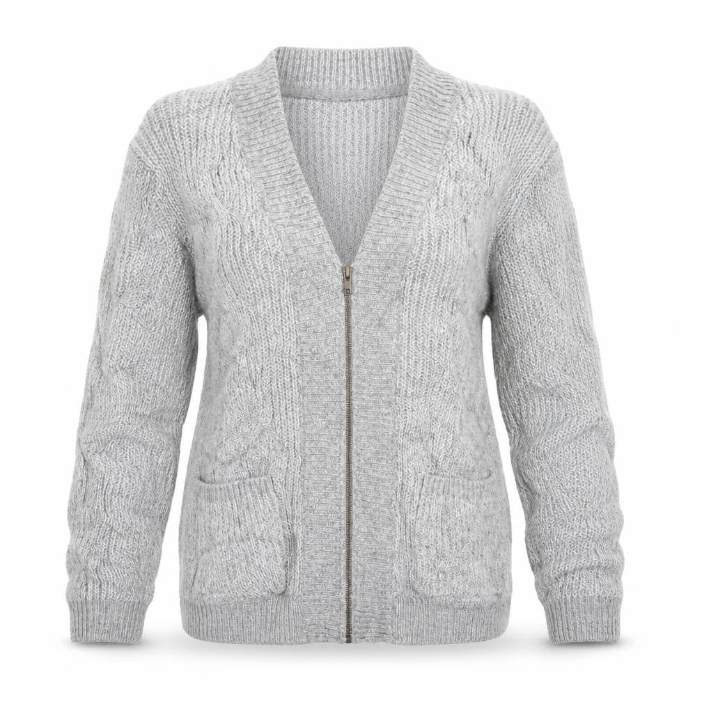 Papaya Womens Grey  Knit Cardigan Jumper Size L