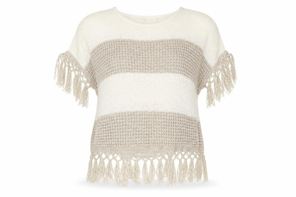 Front view of George women’s beige knit jumper, size M