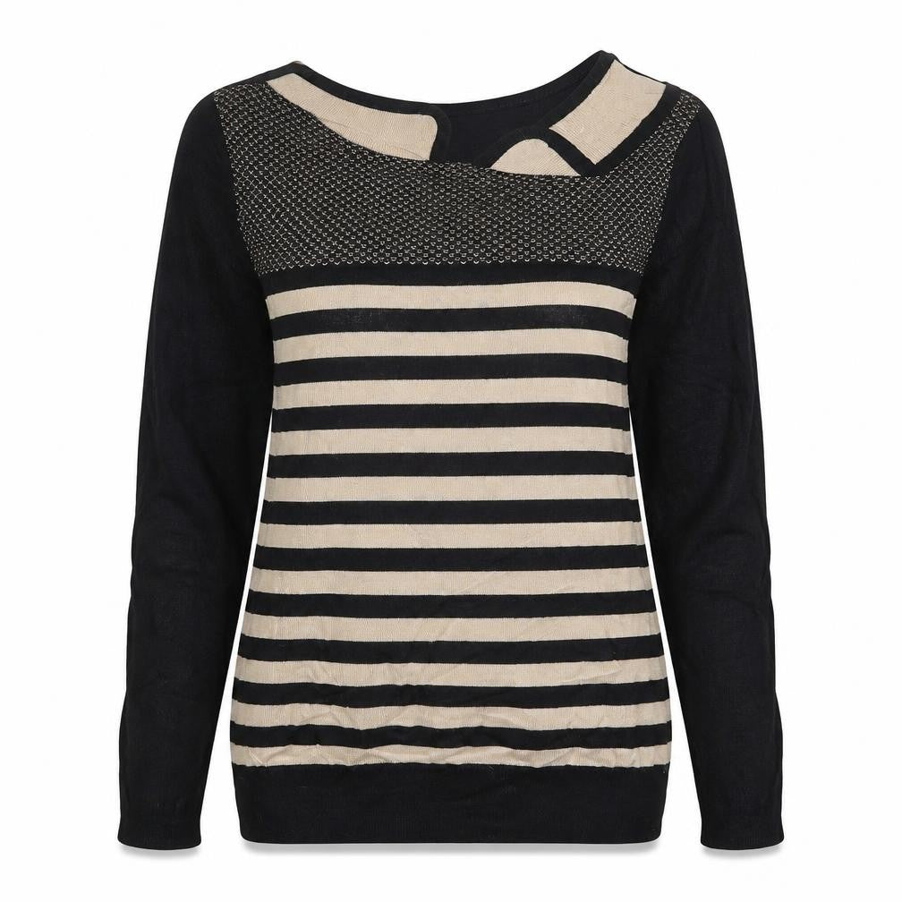 Front view of Debenhams women’s black jumper, size UK 8