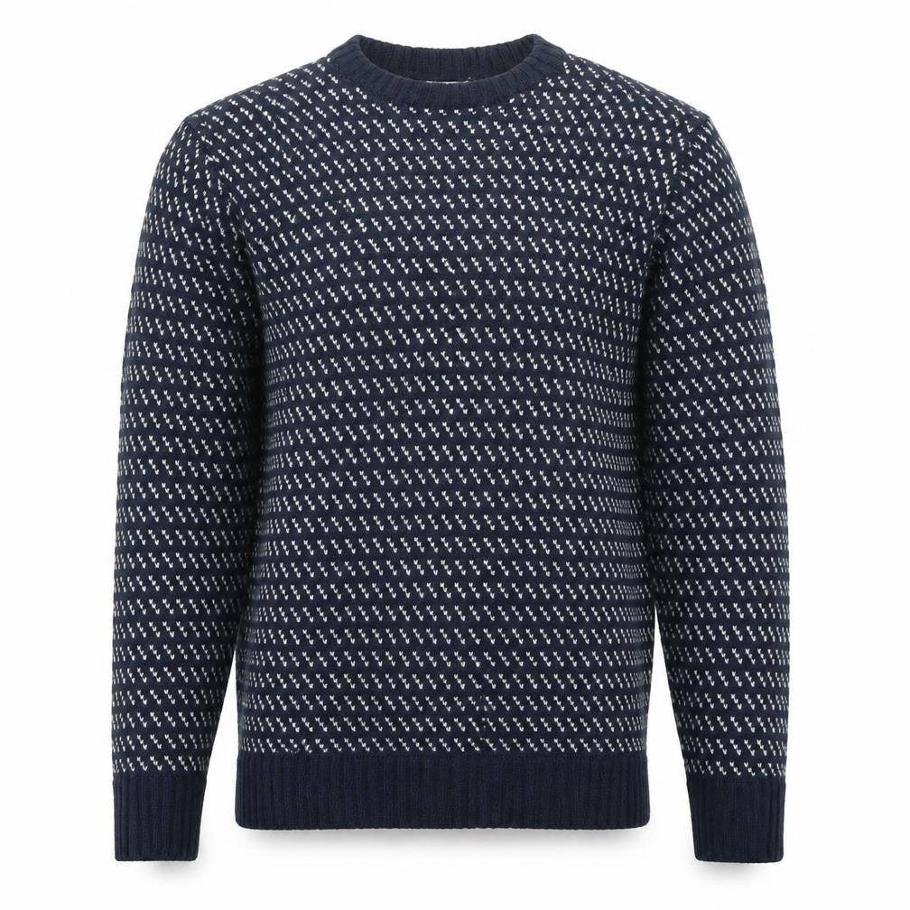 Front view of Another Influence men’s blue knit jumper, size M