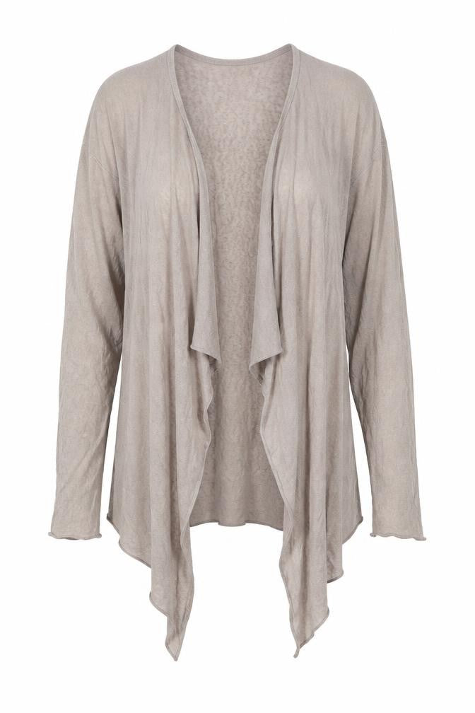 Front view of Marks & Spencer women’s brown cardigan jumper, size UK 12