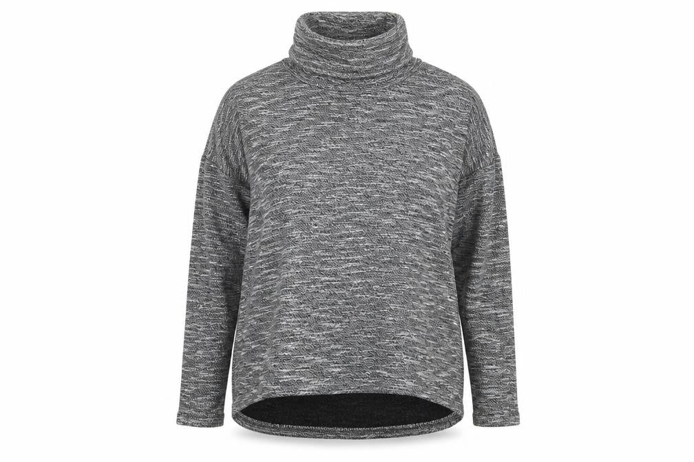 Front view of Quiz women’s grey jumper, size UK 16
