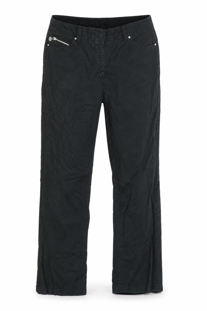 Front view of Punt Roma women’s black trousers, size UK 10, 29-inch leg