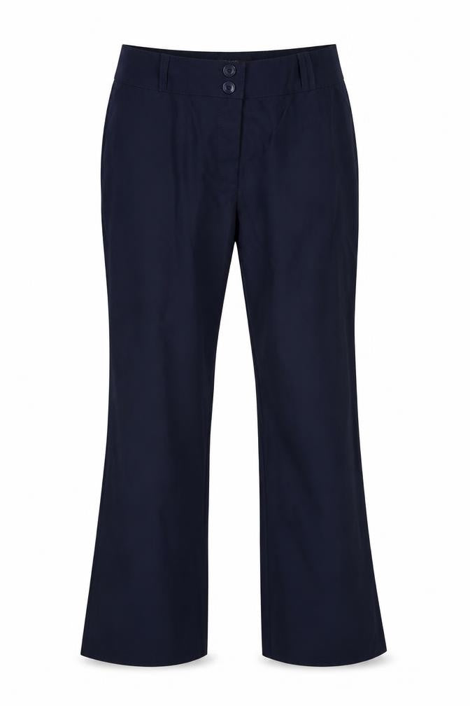 Front view of Papaya women’s blue trousers, size UK 12, 28-inch leg