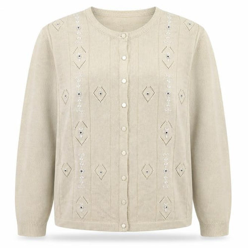 AKAL Womens Brown  Knit Cardigan Jumper Size M