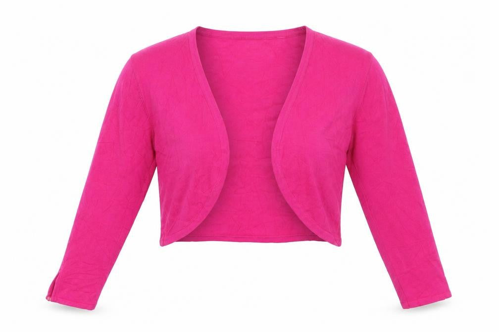 Front view of Pomodoro women’s pink knit cardigan jumper, size UK 12