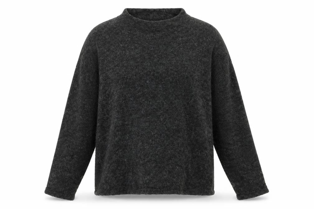 Front view of H&M women’s black knit jumper, size S