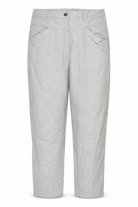 Front view of women’s grey denim tapered jeans, size UK 20, 27-inch leg
