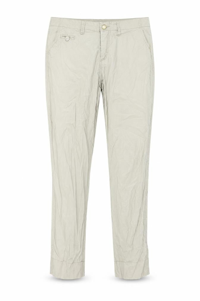 Front view of MAC women’s grey trousers, size UK 34, in, 29-inch leg
