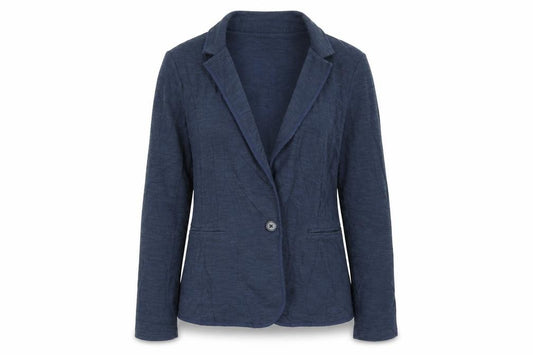 Front view of New Look women’s blue jacket blazer, size UK 12
