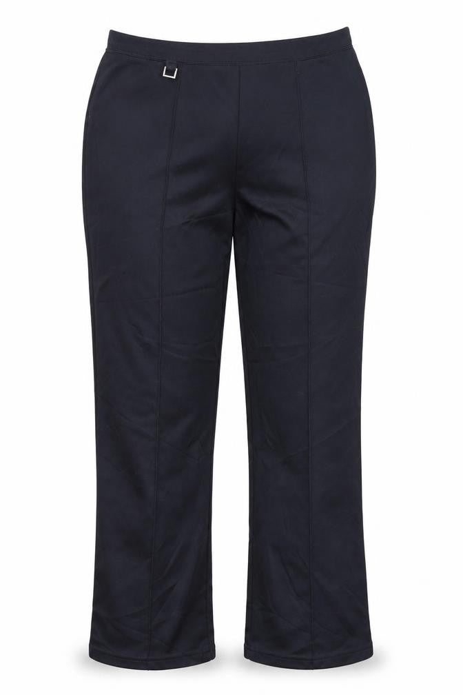 Front view of Wardrobe women’s blue trousers, size UK 14, 25-inch leg