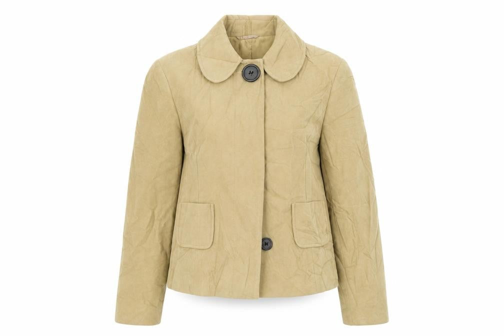 Front view of Xample women’s brown overcoat coat, size UK 12
