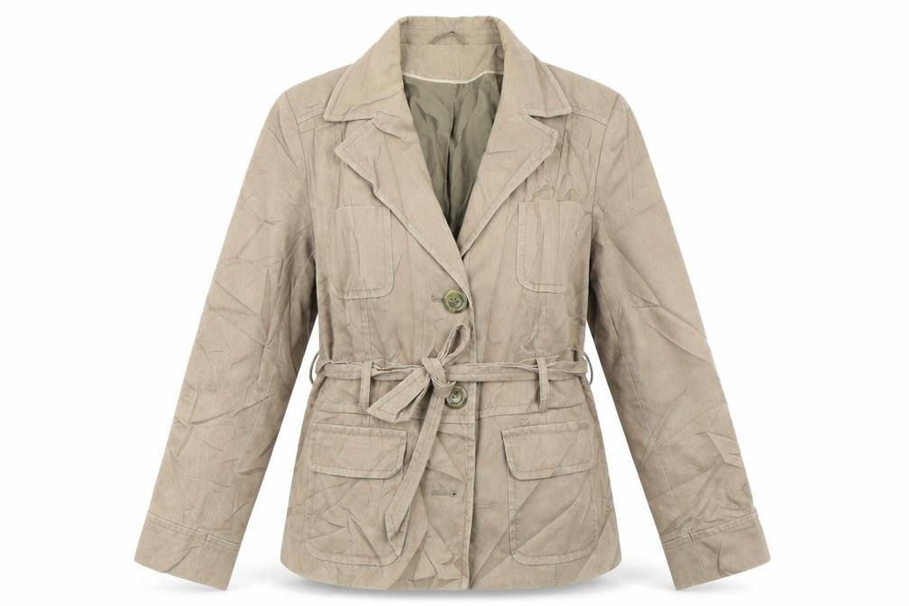 Front view of MArks & Spencer women’s brown overcoat coat, size UK 16