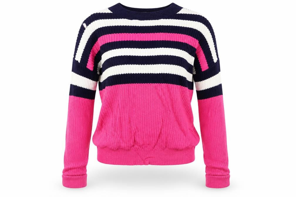 Front view of Studio women’s multicoloured striped jumper, size UK 12, -, size UK 12-14