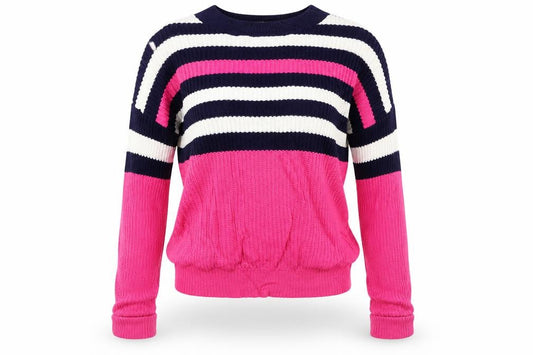 Front view of Studio women’s multicoloured striped jumper, size UK 12, -, size UK 12-14