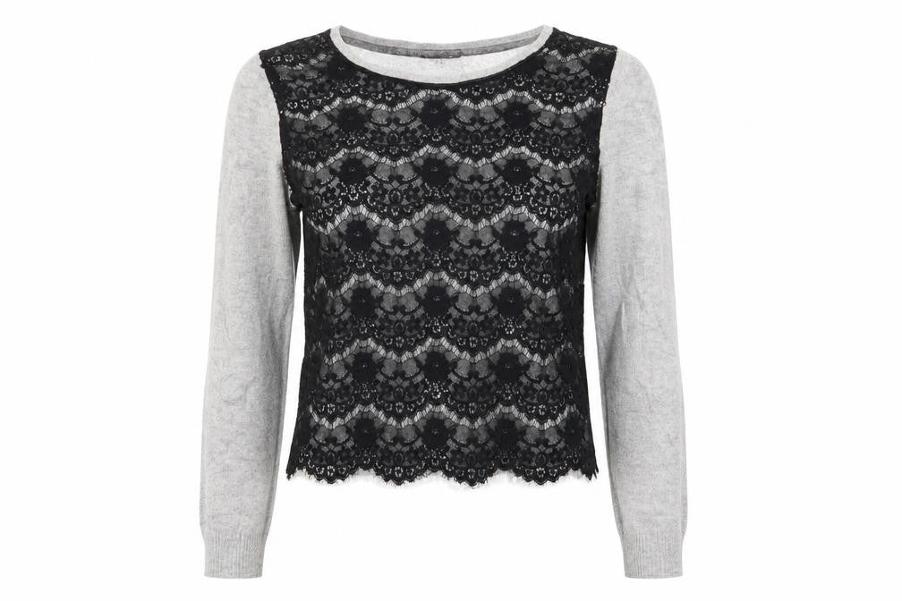 Front view of Topshop women’s multicoloured floral jumper, size UK 8