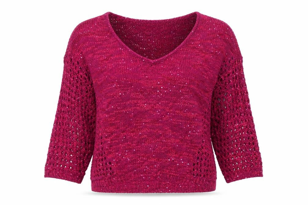 Front view of Marks & Spencer women’s purple basic t-shirt, size UK 8