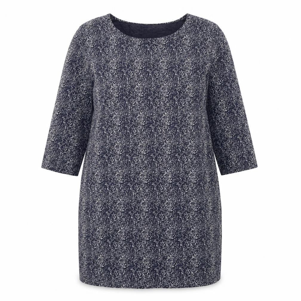 Front view of Nutmeg women’s blue jumper dress, size UK 14