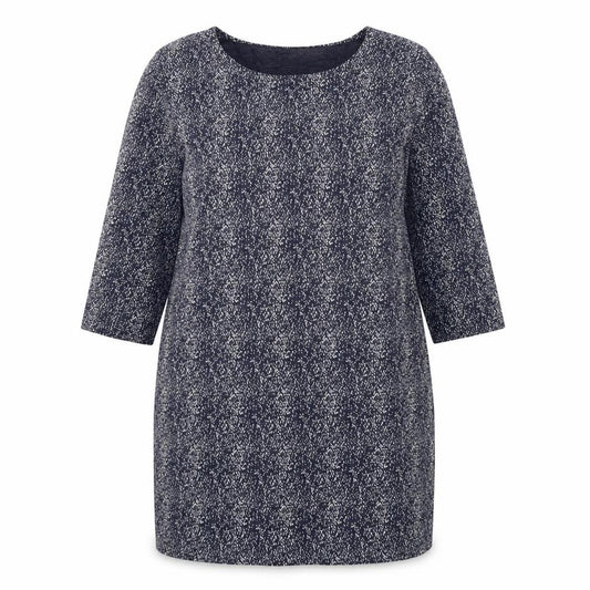 Front view of Nutmeg women’s blue jumper dress, size UK 14