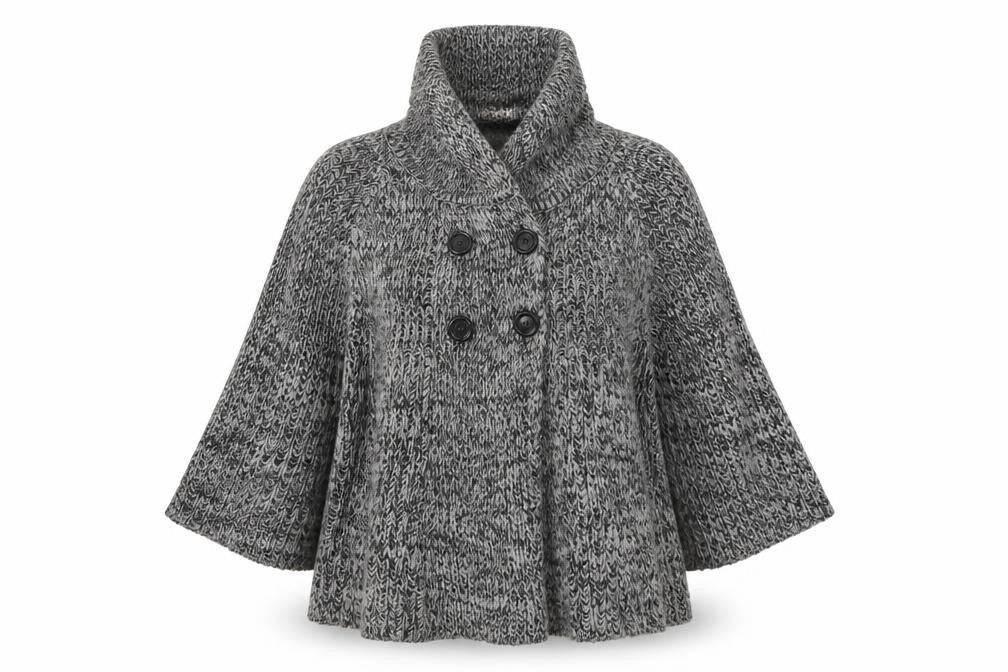 Front view of SPIRIT UNION women’s grey cardigan jumper, size M