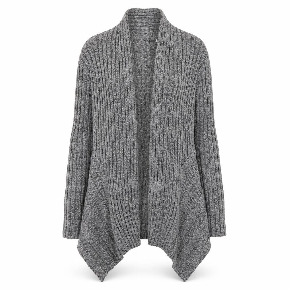 Front view of Bonmarché women’s grey cardigan jumper, size S