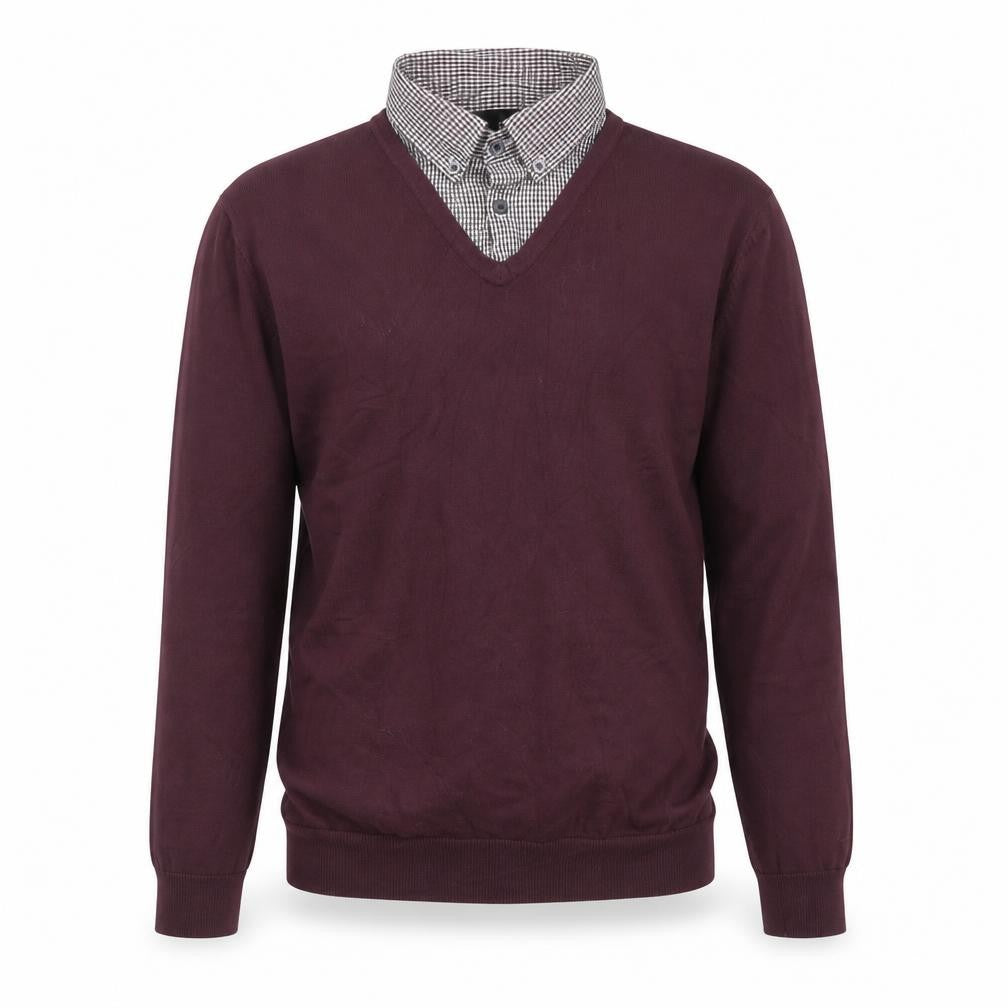 Front view of F&F men’s purple pullover sweatshirt, size XS