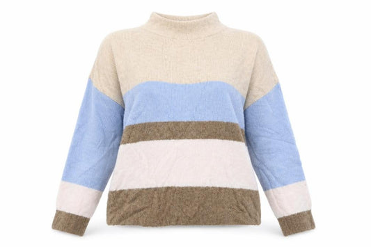 Front view of Next women’s multicoloured striped pullover sweatshirt, size L