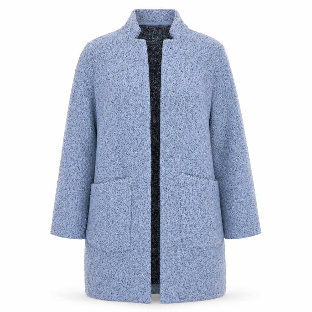 Front view of Tu women’s blue overcoat coat, size S