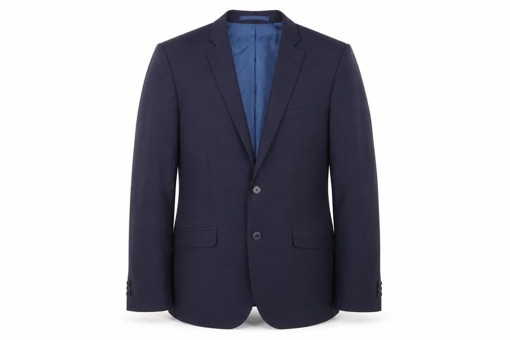 Front view of Marks & Spencer men’s blue jacket blazer, size 38