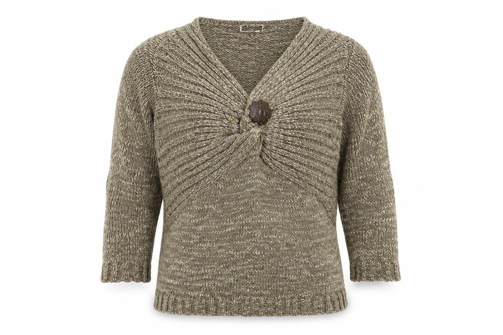Front view of Jasmin women’s grey knit jumper, size S