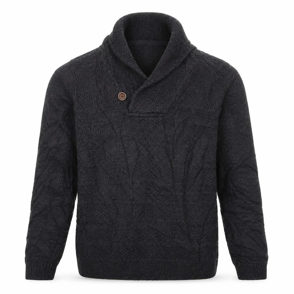 Front view of River Island men’s grey knit jumper, size S